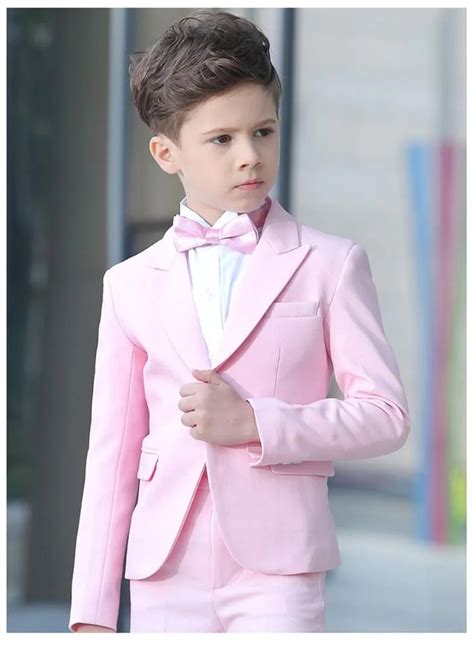 Mejor Precio En A Granel 2019 Slim Fit Pink Kid Suit Enfants Costumes