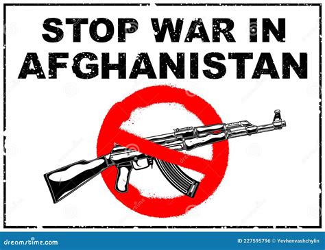 Une Affiche Appelant La Fin De La Guerre En Afghanistan Illustration