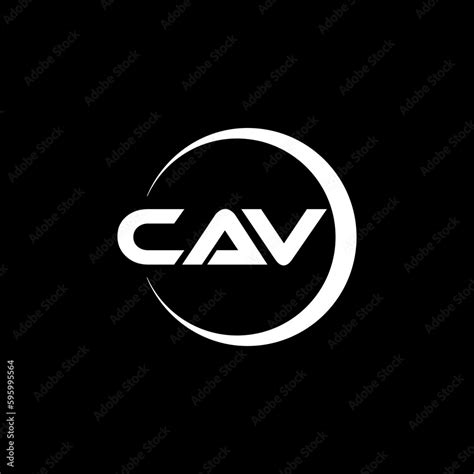 CAV letter logo design with black background in illustrator, cube logo ...