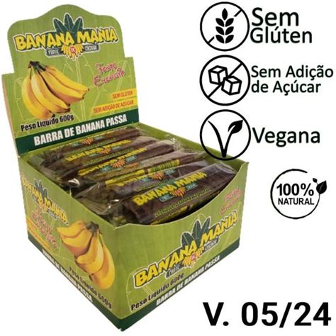 Bananinha Natural Zero Açúcar Sem Glúten Sem Lactose Vegano 30x20g