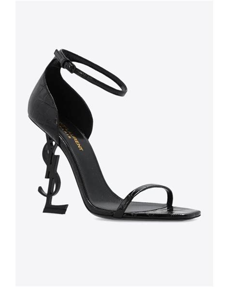 Saint Laurent Opyum 110 Leather Sandals In White Lyst