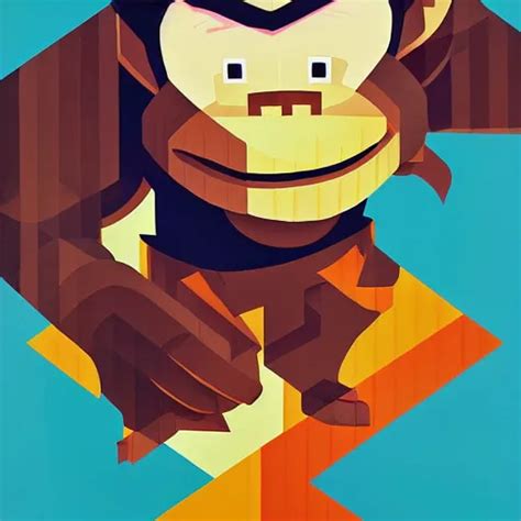 Donkey Kong Painting By Sachin Teng Asymmetrical Stable Diffusion