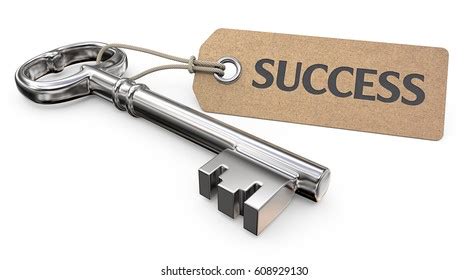 Key Success Vintage Steel Key Tag Stock Illustration