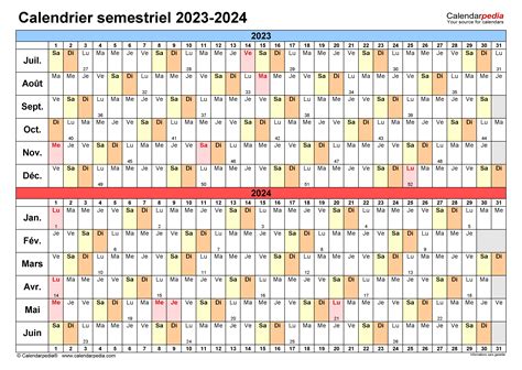 Calendrier Semestriel 2023 2024 Excel Word Et Pdf Porn Sex Picture