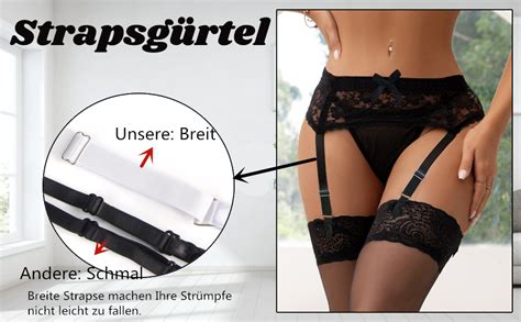 ohyeahlady Damen Strapsgürtel Spitze mit 4 Halter Strumpfhalter