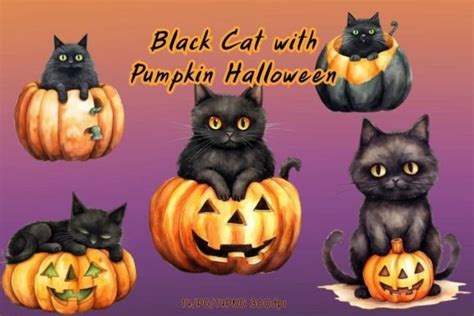 Black Cat Pumpkin Halloween Sublimation Graphic by earthstudiotomo ...