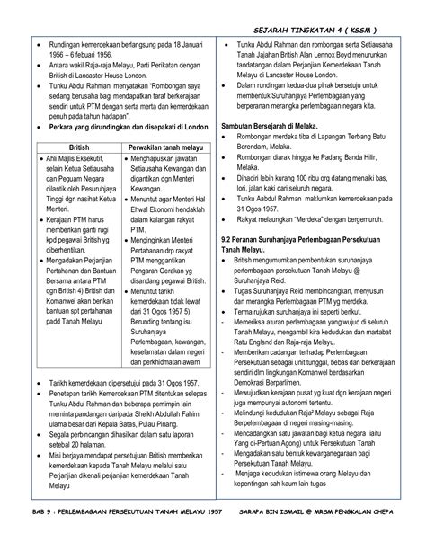 Nota Sejarah Tingkatan 4 Pdf Kssm Nota Ringkas Padat Sejarah Tingkatan 5 Kssm Bab 1 10 Spm