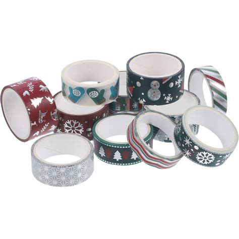 12 Rolls Christmas Washi Tape Set For Diy Crafts And T Wrapping Ebay