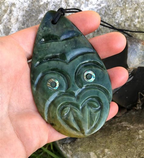 Pounamu Greenstone Nephrite Jade Tiki Maori Pendant Etsy