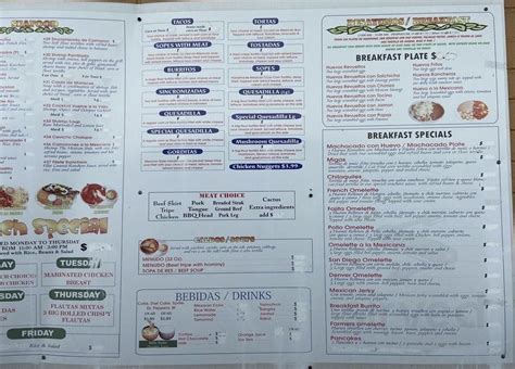 Menu Houston Tx S Taqueria Los Jaliscienses Sirved