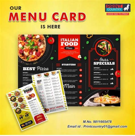 Paper Menu Card Printing At Rs Piece In Greater Noida Id