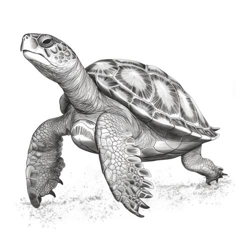 Premium Ai Image Realistic Hyperdetailed Drawing Of Baby Olive Ridley