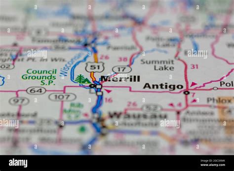 Map of merrill wisconsin hi-res stock photography and images - Alamy