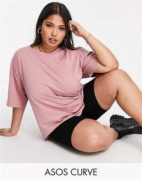 Asos Design Curve Ultimate Oversized T Shirt In Blush Asos