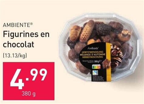 AMBIENTE Figurines En Chocolat 380g Promotie Bij ALDI