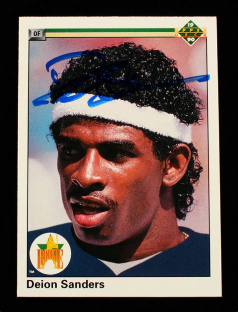 Deion Sanders Signed 1990 Upper Deck 13 Beckett Hologram Pristine Auction