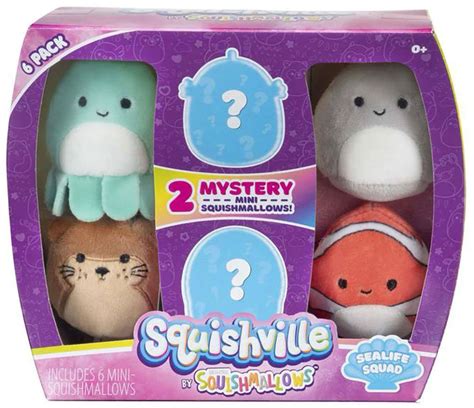 Squishville by Squishmallows 6-Pack w/ 2 MYSTERY MINI SQUISHMALLOWS ...