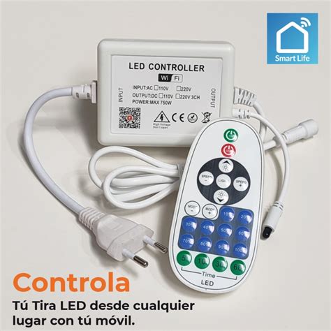 Controlador Wifi Para Tira Led Monocromo V Incluye Mando Ir Led