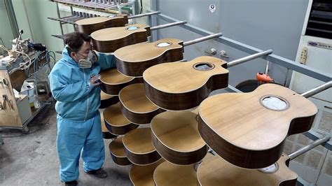 Acoustic Guitar Mass Production Process 50 Year Old Korean Musical