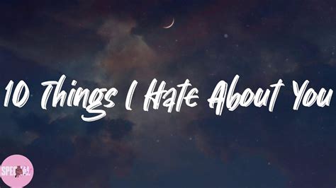 Leah Kate 10 Things I Hate About You Lyrics Youtube