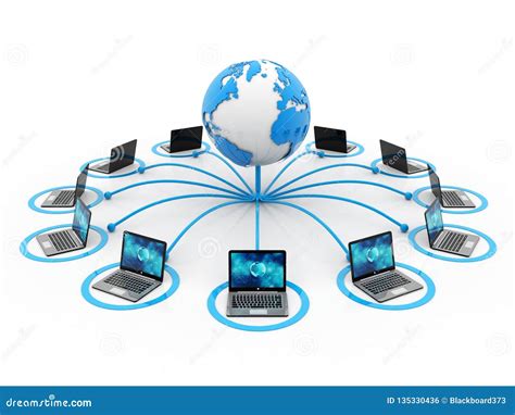 Global Computer Network Internet Communication 3d Render Stock