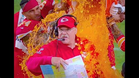 Andy Reid Gets His First Gatorade Bath Youtube