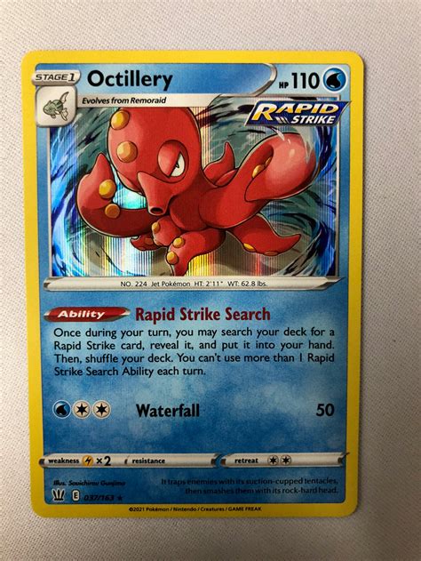 Octillery 037163 Battle Styles Holo Rare Pokemon Card Mint