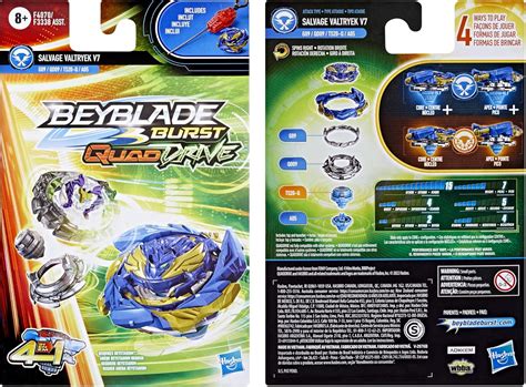 Beyblade Burst Quaddrive Salvage Valtryek V7 Spinning Top Multicolored