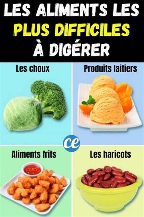 La Liste Des Aliments Les Plus Difficiles Dig Rer