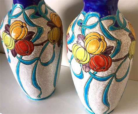 Proantic Paire De Vases En Faience Art D Co K Ramis Charles Cattea