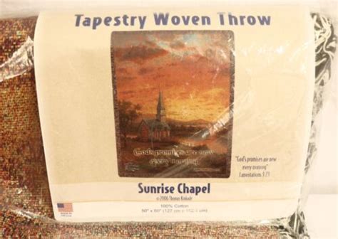 Thomas Kinkade The Painter Of Light Throw Blanket 50x60 Sunrise Chapel