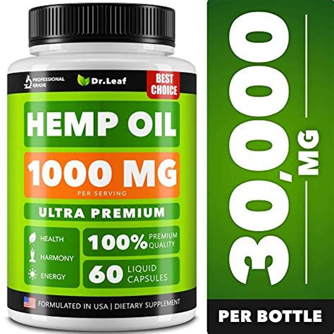 Hemp Oil Capsules 1000 Mg Per Serving Best For Anxiety And Stress Relief Hemp Capsules Made In