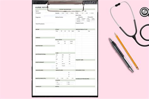 Nursing Report Sheet Med Surg Bundle Nursing Brain Sheet Icu Nurse Report Report Sheet Nurse