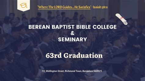 Berean Baptist Bible College And Seminary 63rd Graduation Ceremony 2024