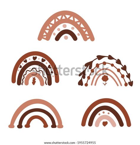 Rainbow Set Boho Rainbow Vector Illustration Stock Vector Royalty Free