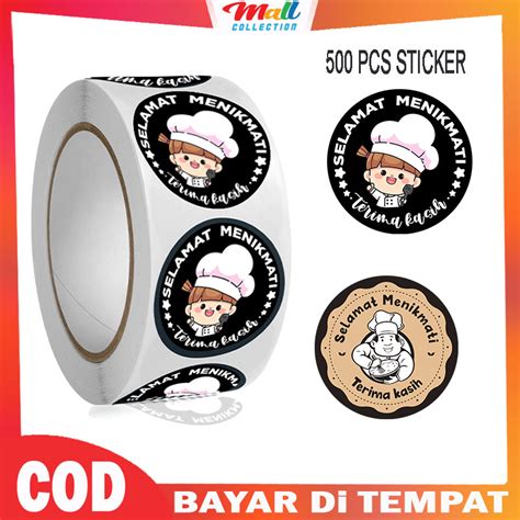 Jual Mall 500pcs Stiker Thankyou Selamat Menikmati Sticker Terima Kasih Serbaguna Makanan