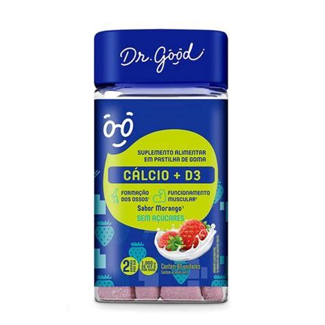 Cálcio D3 Morango Dr Good 60 gomas Naked juice bottle Suring Food