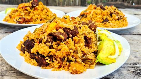 CÓMO HACERARROZ DE CARNE CON PLÁTANO MADURO PASO A PASO ARROZ DE