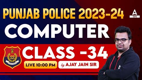 Punjab Police Inspector Si Asi Head Constable Computer