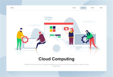 Premium Vector Cloud Computing Modern Flat Design Concept