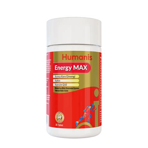 HUMANİS ENERGY MAX Kafein Kırmızı Kore Ginsengi vitamin ve mineral