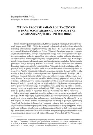 Wp Yw Procesu Zmian Politycznych W Pa Stwach Arabskich Na Polityk