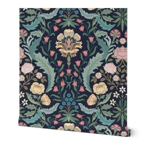 Victorian era floral with roses, Wallpaper | Spoonflower