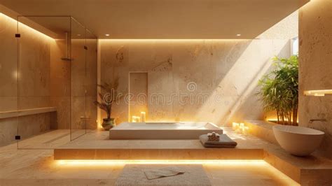 Modern Bathroom With Large Tub And Sink Stock Photo Image Of Sanitary