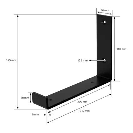 Ml Design Set Van Plank Beugels X X Cm Zwart Metaal Inch