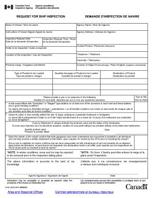 Fillable Online Inspection Gc Request For Ship Inspection Agence