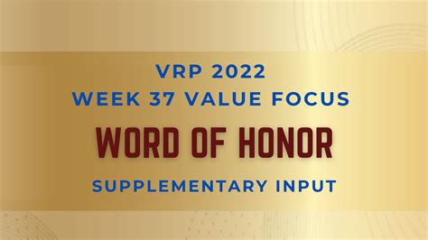 Word Of Honor And Honor To Our Word Council For The Restoration Of