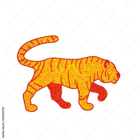 tiger silhouette isolated on white background Stock Vector | Adobe Stock