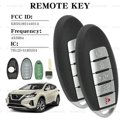 S180144308 Smart Remote Key Fob For Nissan Murano Pathfinder 2015 2016