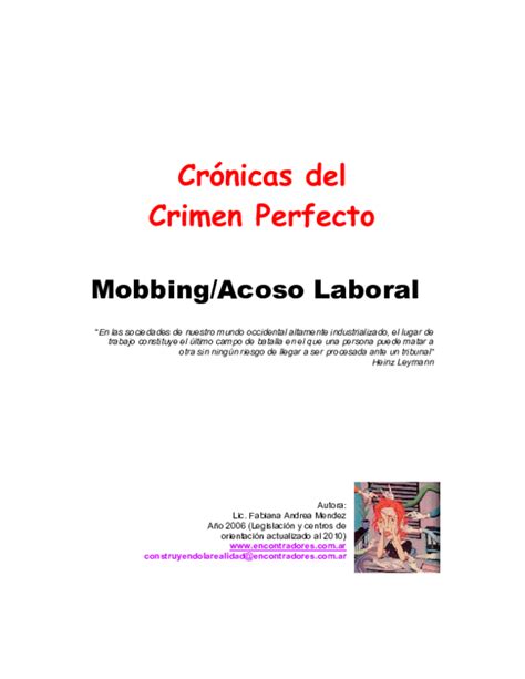 Pdf Crónicas De Un Crimen Perfecto Mobbing Fabiana Andrea Mendez